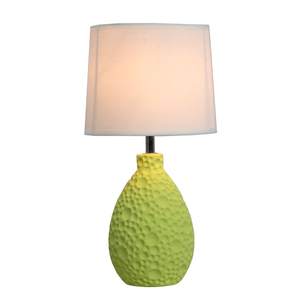 lot 49073 image: Simple Designs Textured Stucco Ceramic Oval Table Lamp (Shade Not Included)
