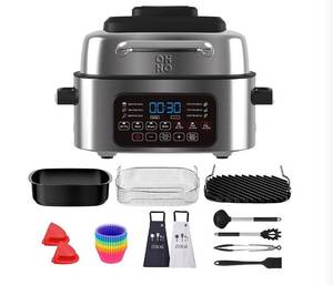 lot 49076 image: OHHO Air Fryer And Electric Grill Model OH-AFG06-SS