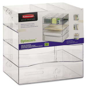 lot 49079 image: Optimizers Four-Way Organizer with Drawers Plastic 10 x 13 14 x 13 14 Clear