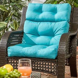 lot 49091 image: Greendale Home Fashions 44 x 22 Blue Solid Print Circle Chair Outdoor Seating Cushions Set Of 2 with Water Resistant Material