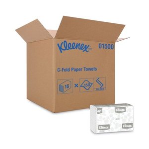 lot 49113 image: Kleenex C-Fold Paper Towels 10.13 x 13.15 White 150Pack 16 PacksCarton