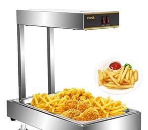lot 3478 image: VEVOR 110V French Fry Food Warmer 23 x 13.5, 900W Fry Heat Lamp