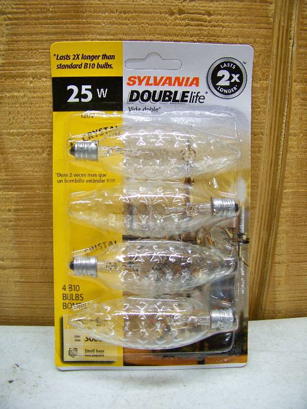 lot 6 image: 6 Packages of 4 Sylvania Double Life Crystal Bulbs