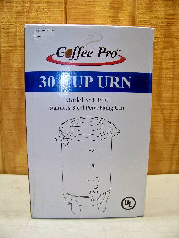 lot 32 image: Coffee Pro Stainless Steel Percolator