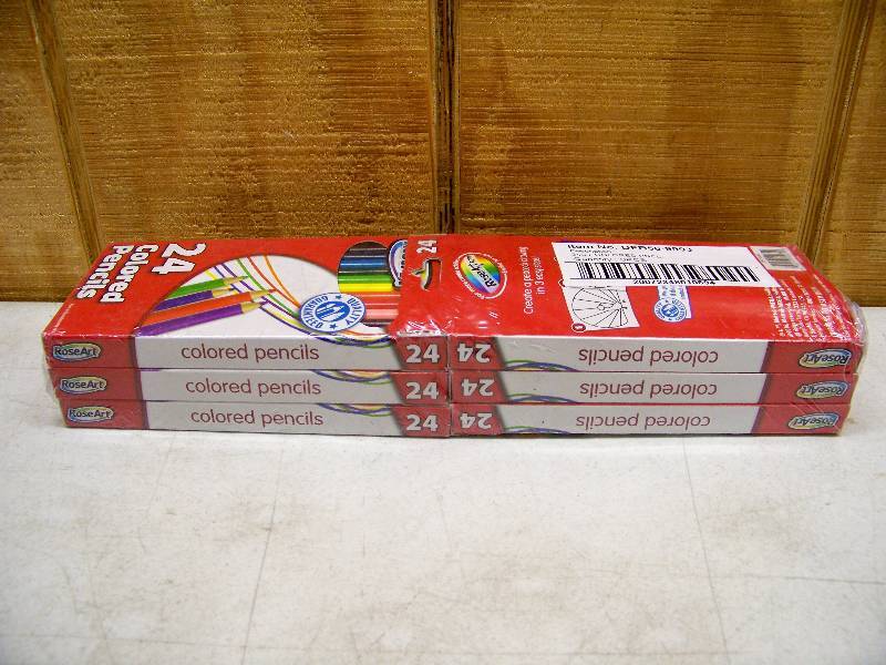 lot 65 image: 6 Boxes of 24 Roseart Colored Pencils