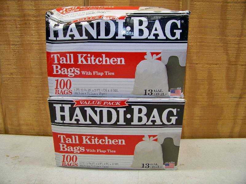 lot 168 image: 2 Boxes of 100 Handi Bag Tall Kitchen Trash Bags