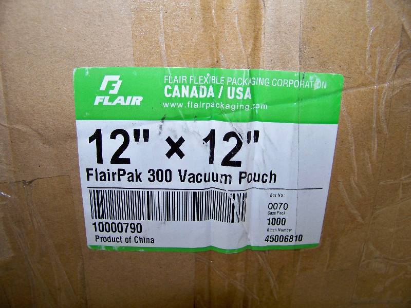 lot 225 image: Case of 1000 Flair Vacuum Pouches