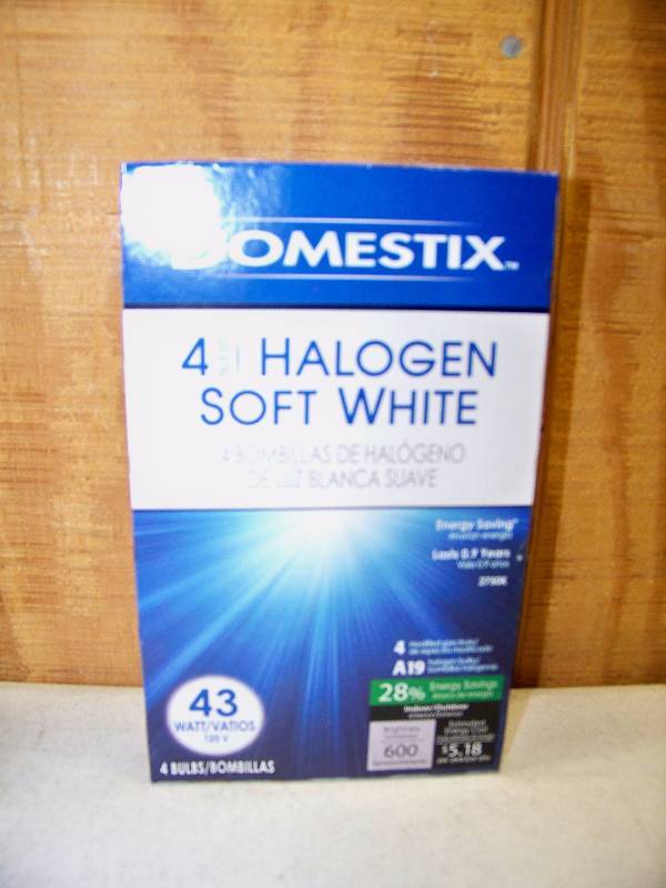lot 238 image: 12 Boxes of 4 Domestix Halogen Soft White Bulbs