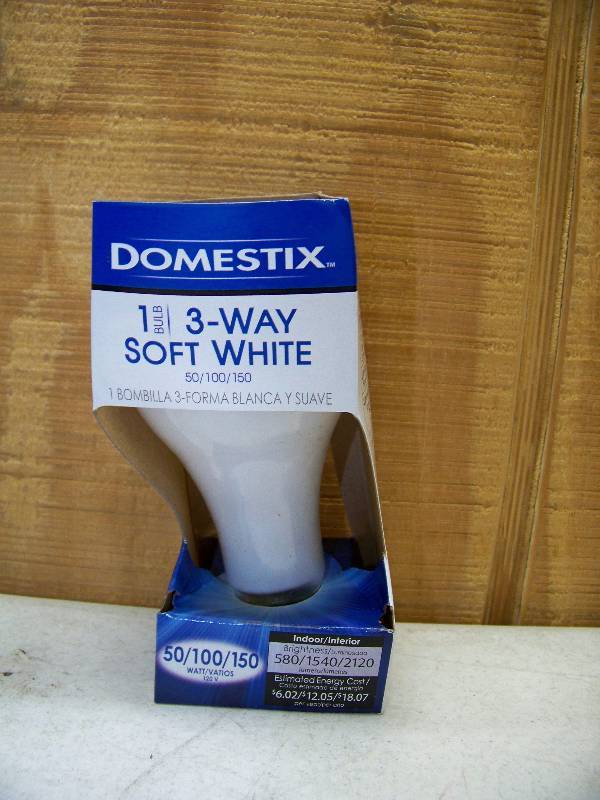 lot 239 image: 24 Domestix Soft White 3 Way Bulbs