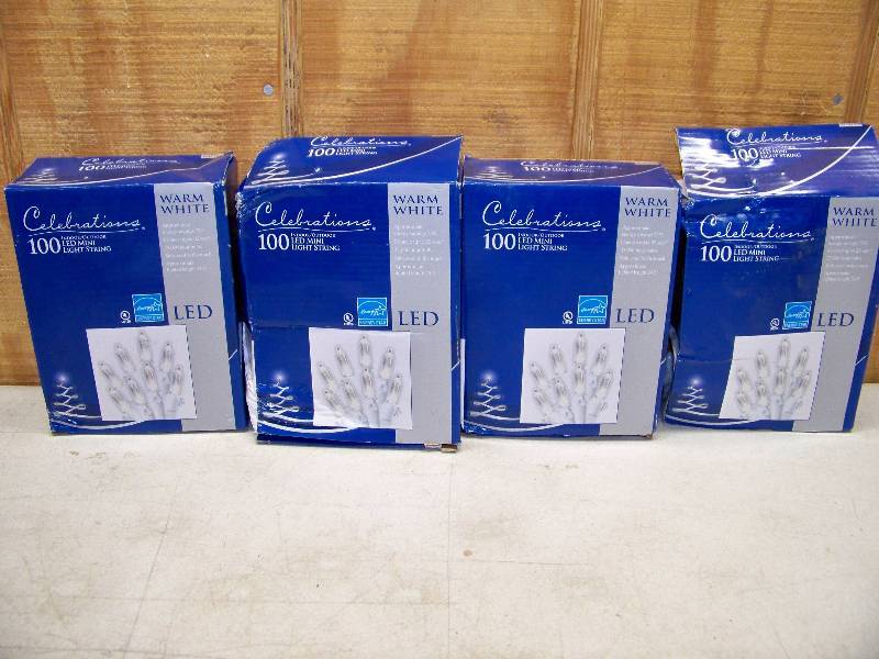lot 246 image: 4 Boxes Celebrations Warm White LED IndoorOutdoor Light Strings