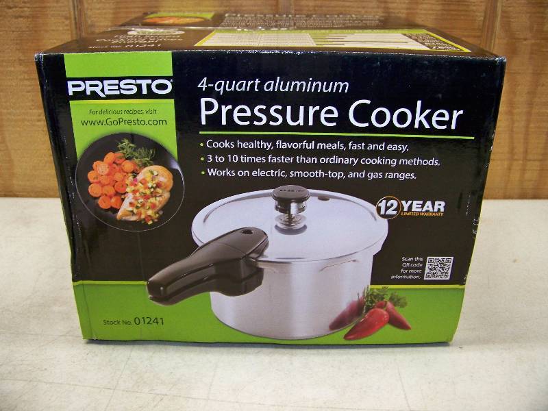 lot 259 image: Presto 4 Qt Aluminum Pressure Cooker