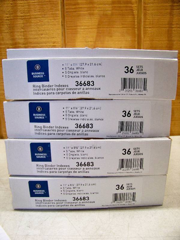 lot 327 image: 4 Boxes of 36 Set Binder Dividers