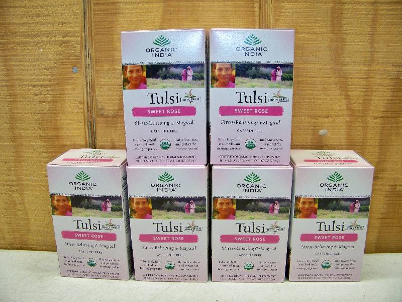 lot 423 image: 6 Boxes Organic India Tulsi Sweet Rose