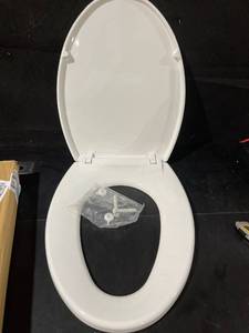 lot 1061 image: Heavy Duty Traditional SoftClose Elongated Toilet Seat Compatible with TOTO Toilet Seat, 2 Choice of Mounting Seat Hardware will Never Loosen, Oval, White
