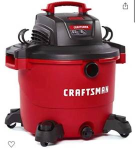 lot 1073 image: CRAFTSMAN CMXEVBE17595 16 Gallon 6.5 Peak HP WetDry Vac, Heavy-Duty Shop Vacuum with Attachments , Red