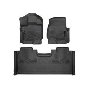 lot 1086 image: Husky Liners Weatherbeater Series Front & 2nd Seat Floor Liners fits 15-22 Ford F-150 Extended Cab