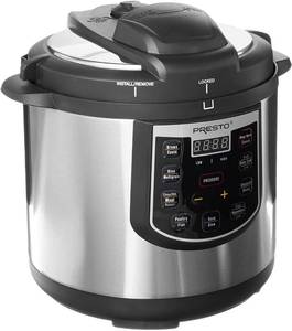 lot 1133 image: Presto 02141 6-Quart Electric Pressure Cooker, Black, Silver