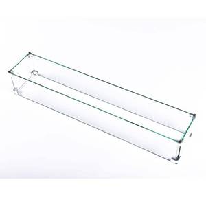 lot 1168 image: LEGACY HEATING Glass Wind Guard for Rectangular Fire Table by (model-CDFP-rw)