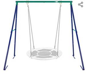 lot 1185 image: VIVOHOME Metal Frame Full Steel Swing Stand, Hold up to 440 lbs, Saucer Swing NOT Included