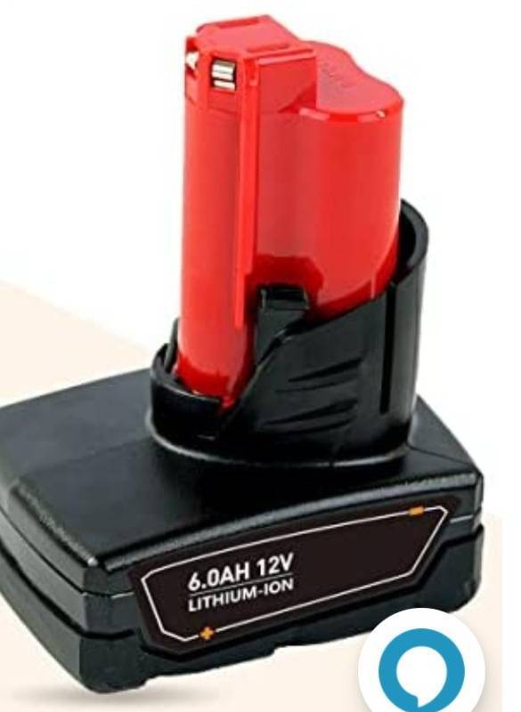 lot 24465 image: Upgraded 6.0Ah 48-11-2420 Battery Replacement for Milwaukee 12V Lithium ion Battery Compatible with Milwaukee 12Volt Cordless Power Tools 48-11-2440 48-11-2402 48-11-2411