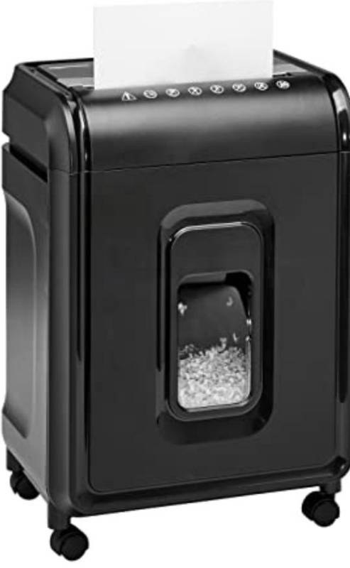 lot 33077 image: AMAZON BASICS 12 SHEET MICRO CUT PAPER SHREDDER