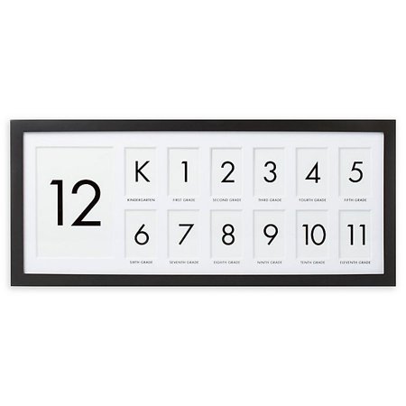 lot 12163 image: Pearhead Kindergarten Through 12th Grade School Days Picture Frame in Black