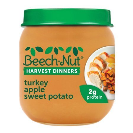 lot 80000 image: 3 Cases of Beech-Nut Harvest Dinners Stage 2, Turkey Apple & Sweet Potato Baby Food, 4 oz Jar