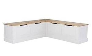 lot 10085 image: Linon Natural and White 2 Tone Backless Corner Breakfast Bench