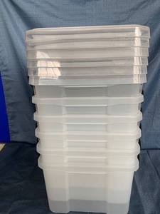 lot 12025 image: IRIS UCB-SS Plastic Storage Containers Set Of 6