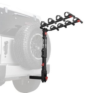 lot 12032 image: Allen Sports Premier Locking 4-Bicycle Hitch Mounted Bike Rack for Vehicle with Spare Tire 400QR