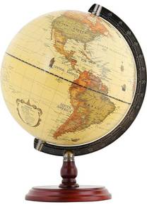 lot 12038 image: Annove 10�� Antique Globe W Metal Arc & Wood Base