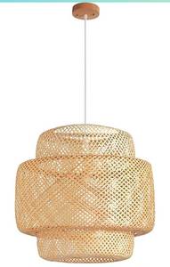 lot 12042 image: OOBMAB Hand Woven Basket Ceiling Light