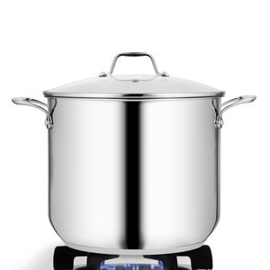 lot 12079 image: NutriChef Heavy Duty 15 Quart Stainless Steel Stock Pot with Handles and Lid