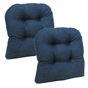 lot 12118 image: Klear Vu Omega Universal Tufted Extra Large No Slip Dining Chair Pads, 17 x 17 x 3 Inch, 2 Pack, Indigo 2 Count