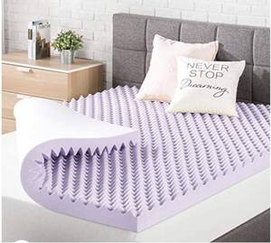 lot 12132 image: Best Price Mattress 3 Inch Egg Crate Memory Foam Mattress Topper with Soothin...