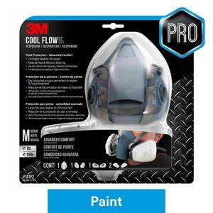 lot 12133 image: 3M OV P95 Professional Paint Spray Reusable Respirator, Size Medium (Case of 4), Blue