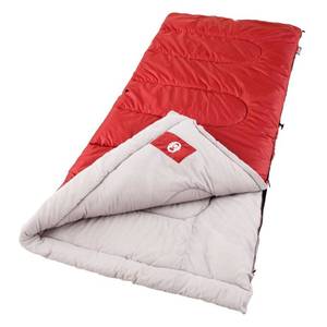 lot 12134 image: Coleman Palmetto 40°F Rectangle Adult Sleeping Bag, Red