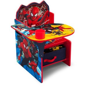 lot 12154 image: Marvel Spider-Man Chair Desk with Storage Bin by Delta Children
