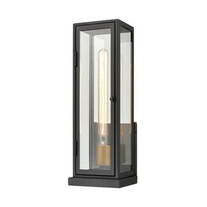 lot 12165 image: Foundation Collection 455031 17 High 1-Light Outdoor Sconce in Matte Black and Aged
