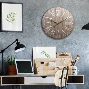 lot 12188 image: Patton Wall Decor Patton Wall Decor 20 Rustic Light Natural Wood Plank Frameless Farmhouse Wall Clock