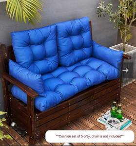 lot 6 image: ARTPLAN Outdoor Cushions Loveseat Bench Cushions Set of 5 Wicker Tufted Pillow for Patio Furniture All Weather