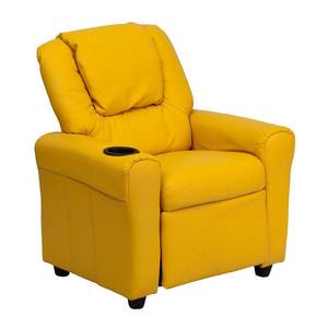 lot 12 image: Flash Furniture Kids Standard Vinyl Recliner with Cupholder