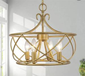 lot 17 image: LNC MODERN DRUM CHANDELIERS - 4 LIGHTS