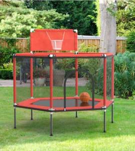 lot 26 image: FUFU&GAGA  Kids Trampoline 5.15-ft Hexagon Kids Trampoline with Enclosure