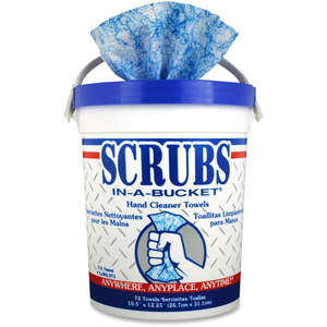 lot 52 image: SCRUBS Hand Cleaner Towels, Wet Wipe Bucket