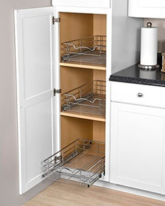 lot 66 image: Cabinet Pull Out Shelves �� 5��High Slide Out Cabinet Organizer Basket
