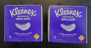 lot 165 image: 2 boxes Kleenex Expressions Ultra Soft tissue, 65 each