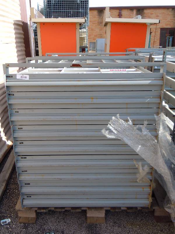 lot 254 image: Lyons Cabinet Large Metal Parts Bin 9 Drawer