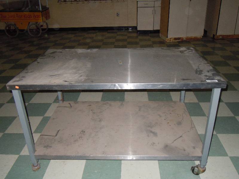 lot 212 image: Rolling Stainless Steel Cart