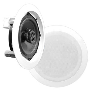lot 1687 image: Pyle PDIC81RD 8 500W Round Flush Mount In-WallCeiling Home Speakers, Pair